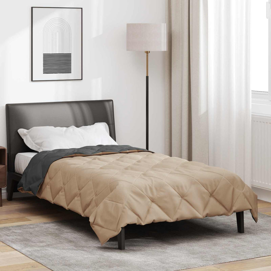 Zomerdekbed Antraciet en Taupe 200 x 135 cm Microvezel