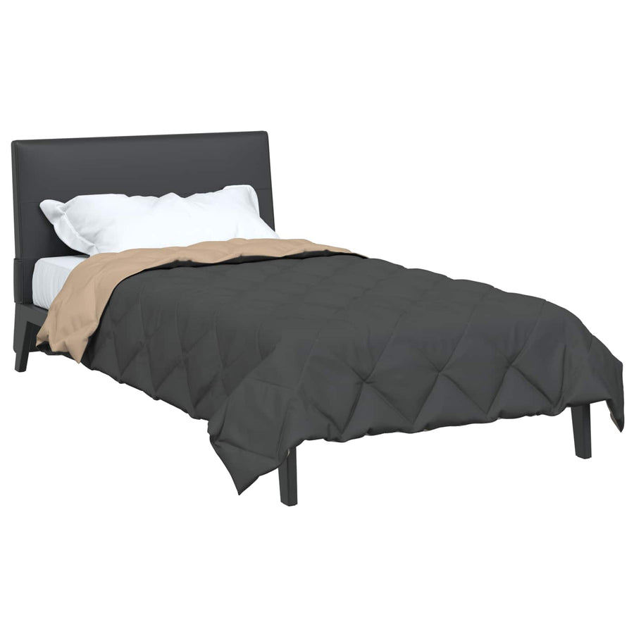 Zomerdekbed Antraciet en Taupe 200 x 135 cm Microvezel