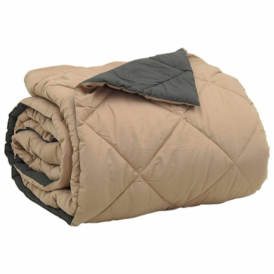 Zomer Dekbed Antraciet en Taupe 220 x 200 cm Microfiber