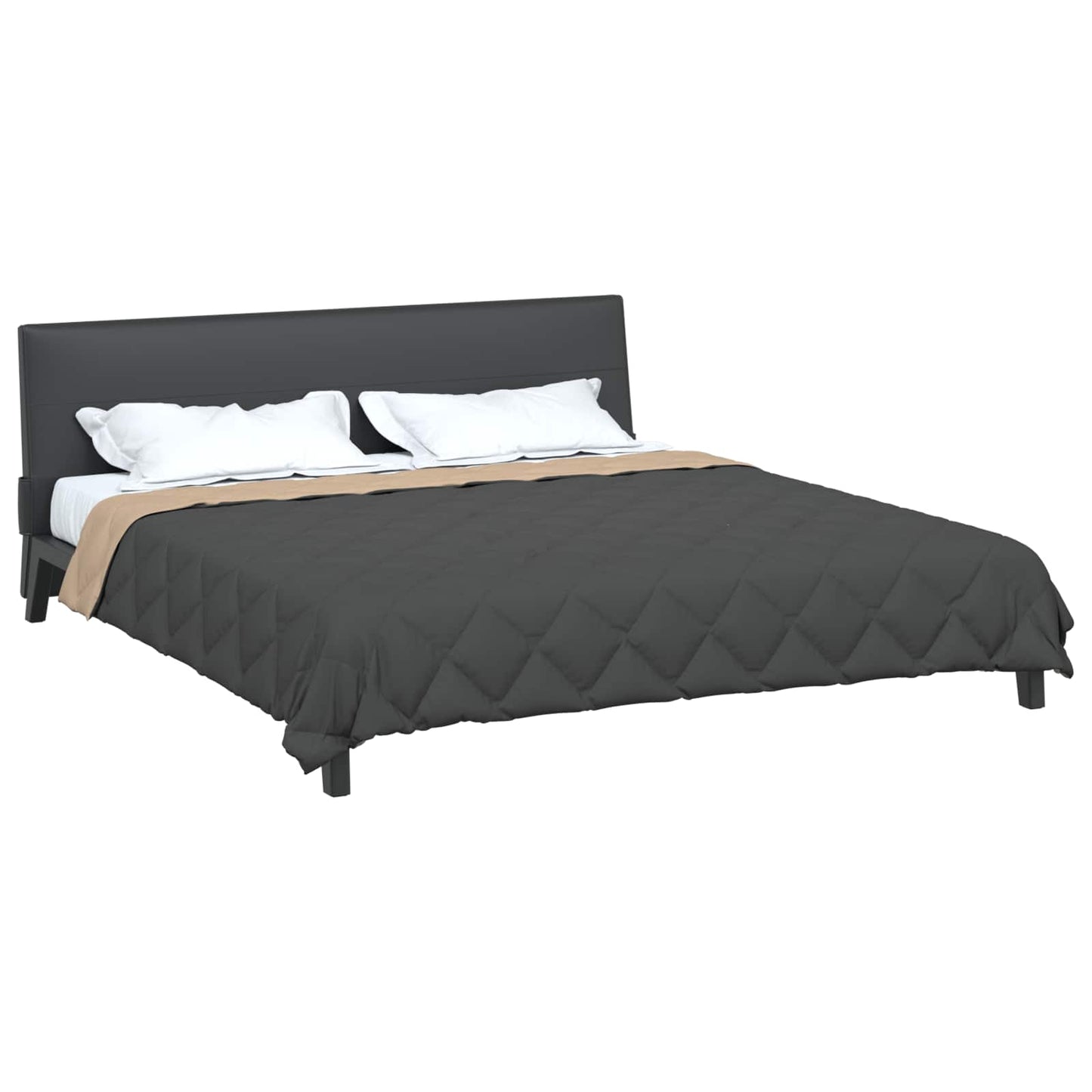 Zomerdekbed Antraciet en Taupe 220 x 260 cm Microvezel