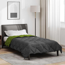 Zomerdekbed Groen en Antraciet 220 x 135 cm Microvezel