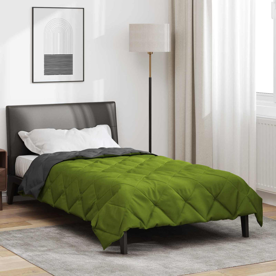 Zomerdekbed Groen en Antraciet 220 x 135 cm Microvezel