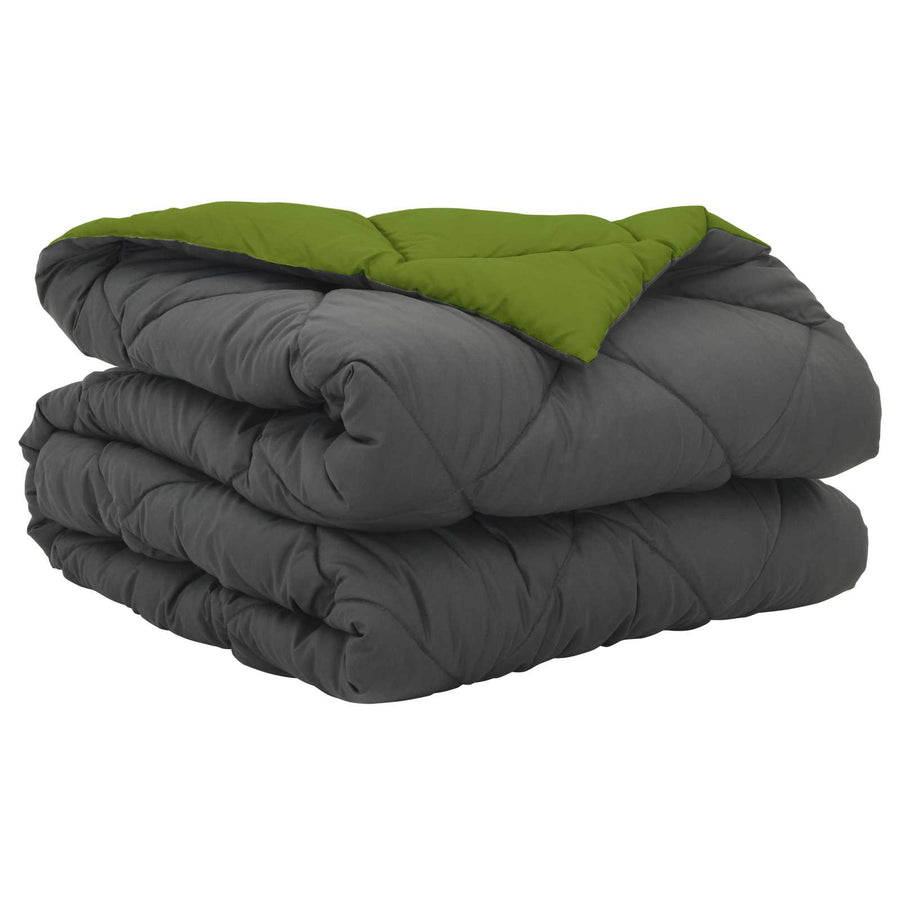 Zomerdekbed Groen en Antraciet 220 x 135 cm Microvezel