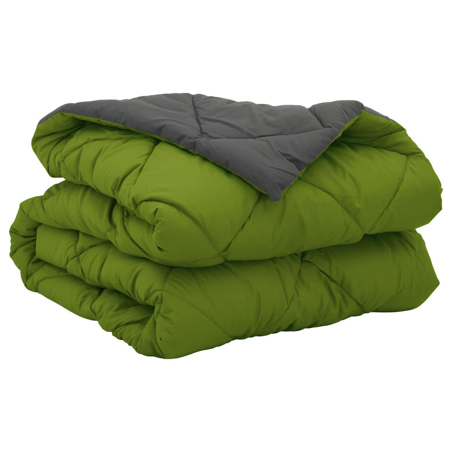 Zomerdekbed Groen en Antraciet 220 x 135 cm Microvezel