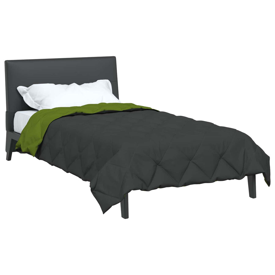 Zomerdekbed Groen en Antraciet 220 x 135 cm Microvezel
