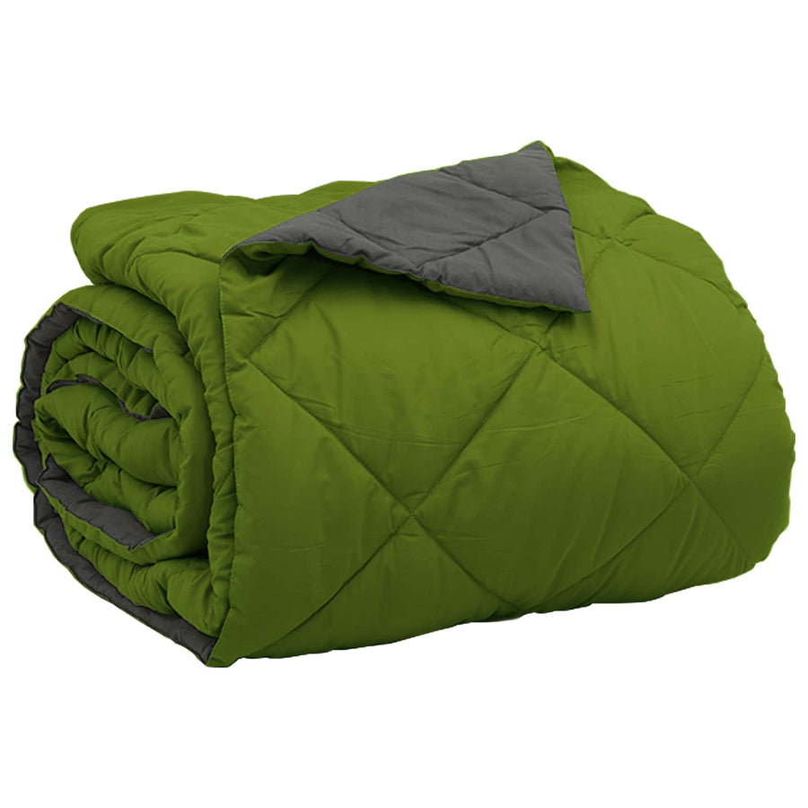 Zomer Dekbed Groen en Antraciet 220 x 240 cm Microfiber