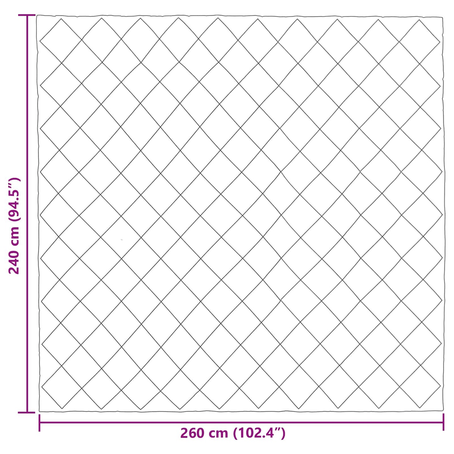 Zomerdekbed Groen en Antraciet 240 x 260 cm Microvezel