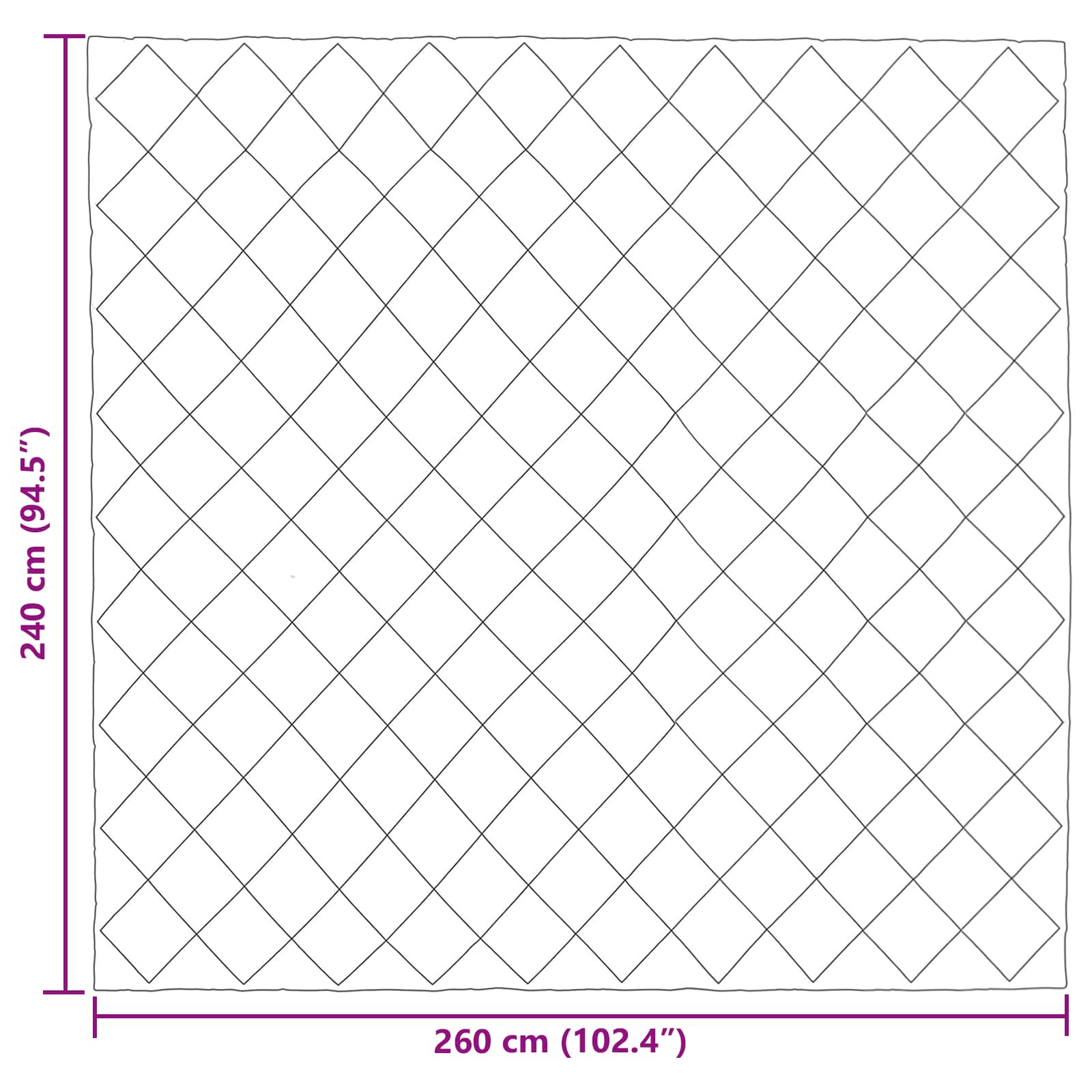 Zomerdekbed Groen en Antraciet 240 x 260 cm Microvezel