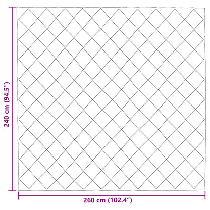 Zomerdekbed Groen en Antraciet 240 x 260 cm Microvezel