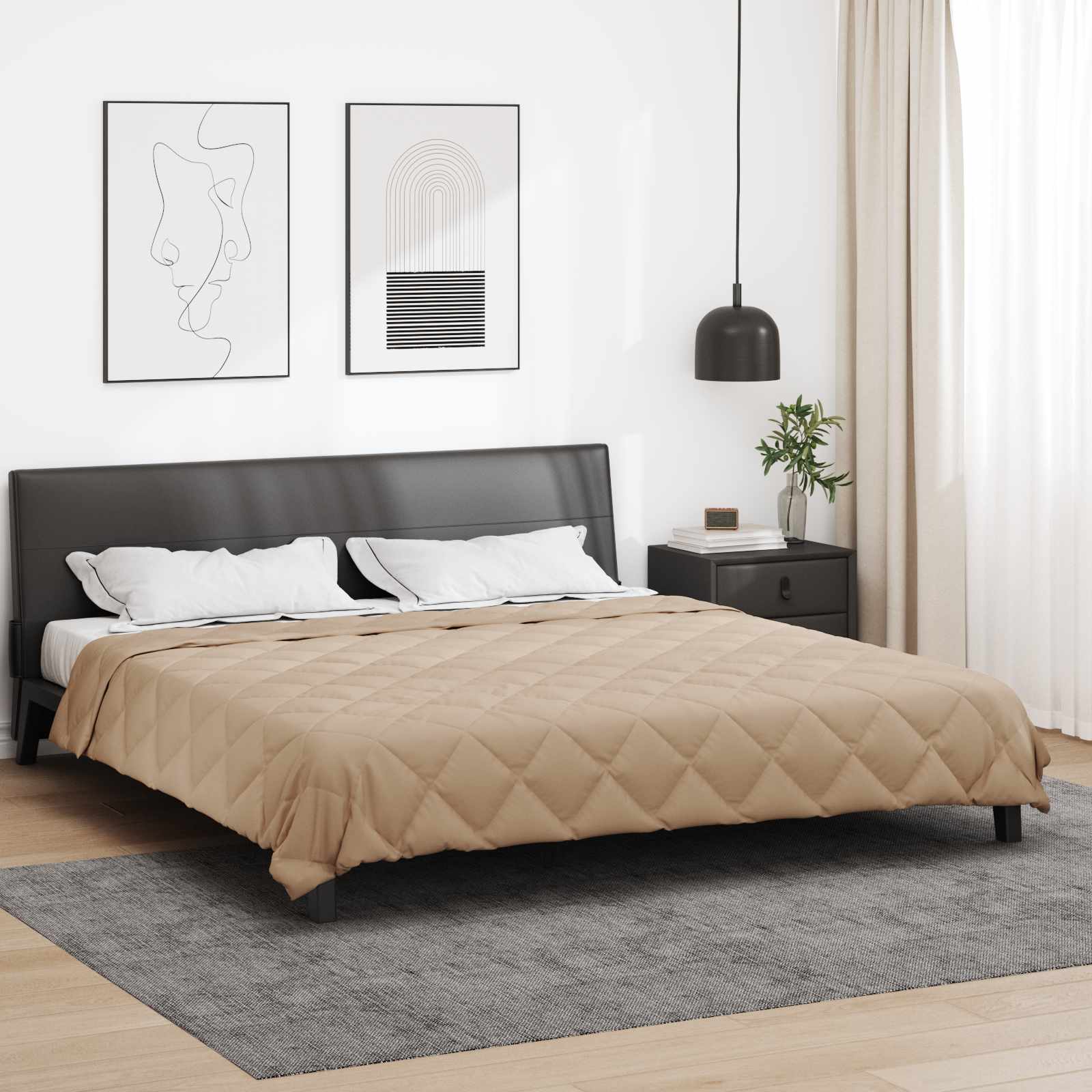 Zomer Dekbed Taupe 220 x 260 cm Microfiber