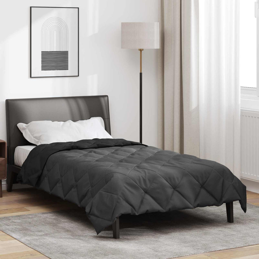 Zomer Dekbed Zwart en Anthraciet 200 x 135 cm Microfiber