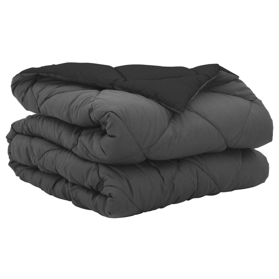 Zomer Dekbed Zwart en Anthraciet 200 x 140 cm Microfiber