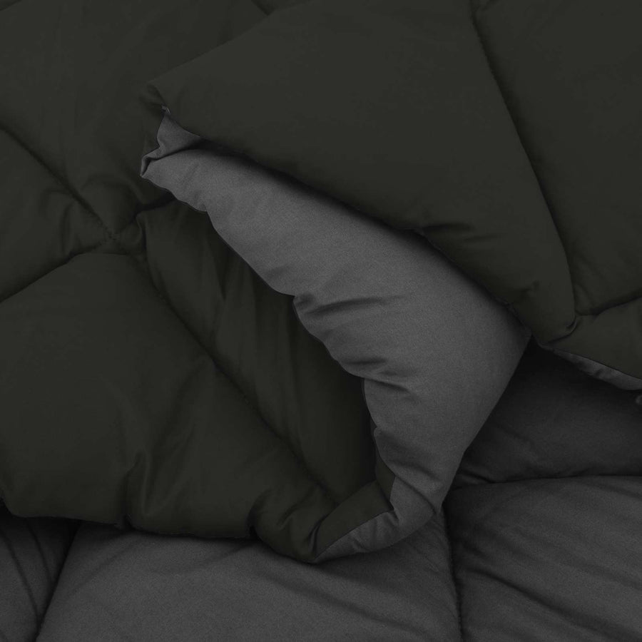 Zomer Dekbed Zwart en Anthraciet 220 x 200 cm Microfiber