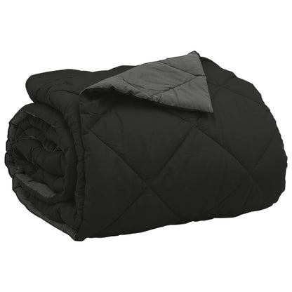 Zomer Dekbed Zwart en Anthraciet 220 x 200 cm Microfiber