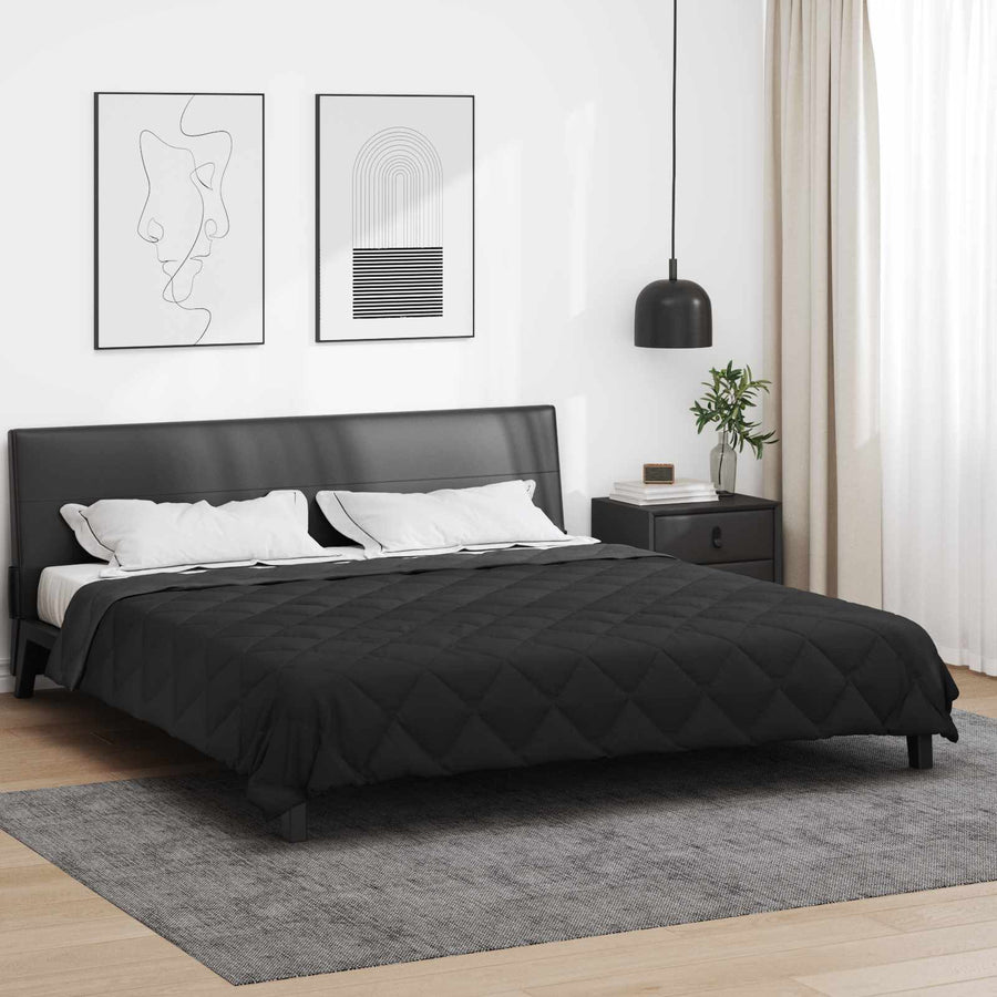 Zomer Dekbed Zwart en Anthraciet 220 x 240 cm Microfiber