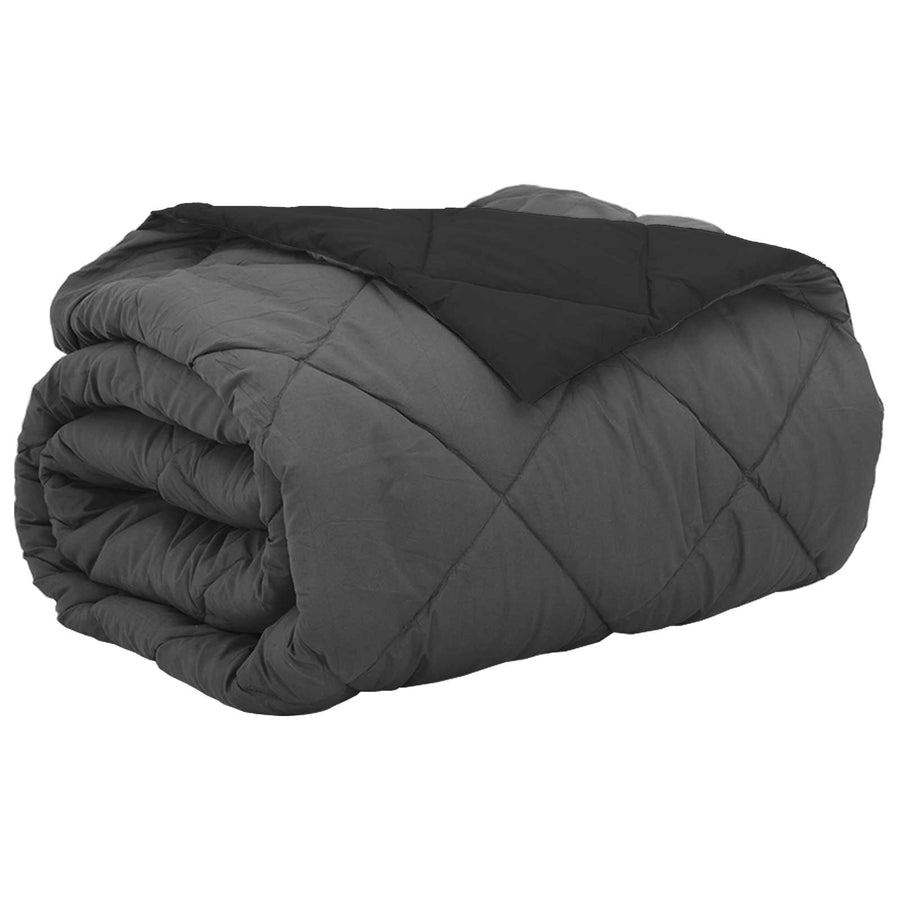 Zomer Dekbed Zwart en Anthraciet 220 x 240 cm Microfiber