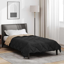 Zomerdekbed Zwart en Taupe 200 x 135 cm Microvezel