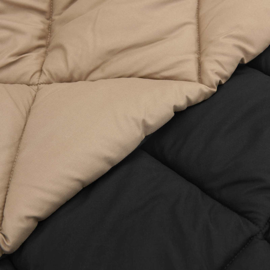 Zomer Dekbed Zwart en Taupe 200 x 200 cm Microfiber