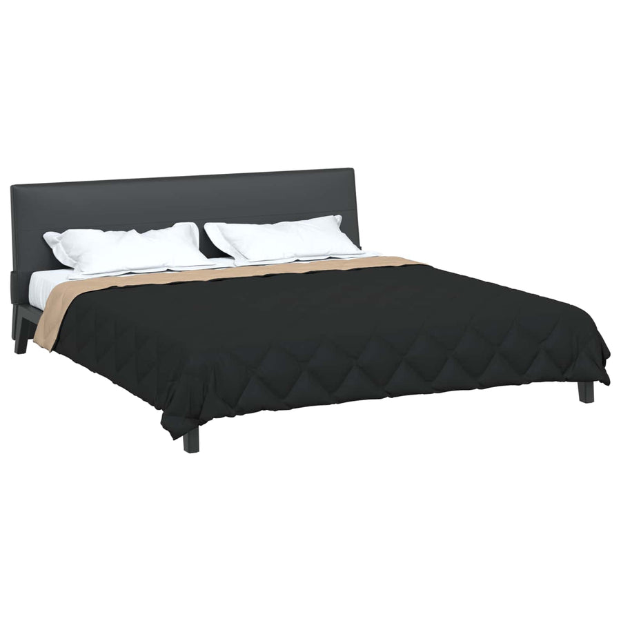 Zomer Dekbed Zwart en Taupe 200 x 200 cm Microfiber
