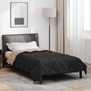 Zomerdekbed 220x135 cm microfiber zwart taupe