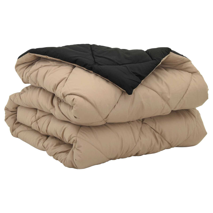 Zomer Dekbed Zwart en Taupe 220 x 155 cm Microfiber