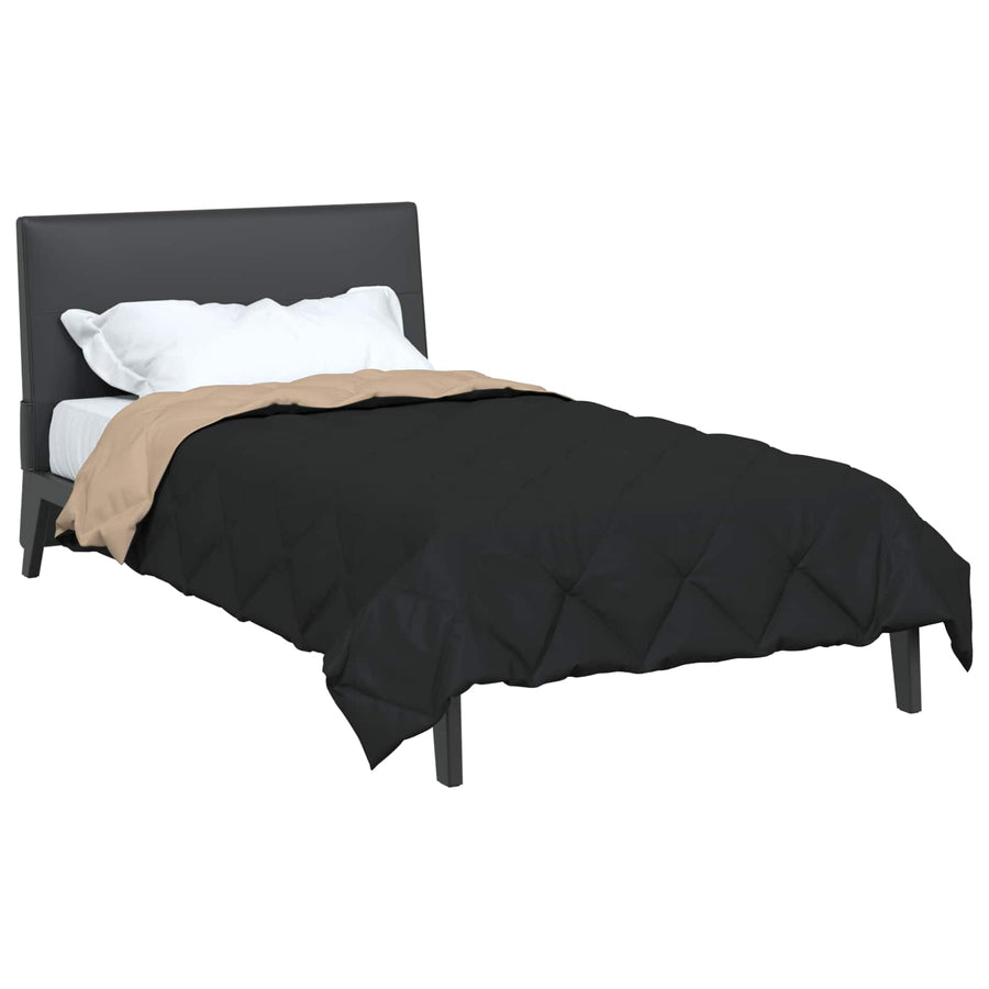Zomer Dekbed Zwart en Taupe 220 x 155 cm Microfiber