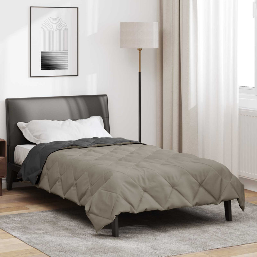 Zomerdekbed Lichtgrijs en Antraciet 200 x 135 cm Microvezel