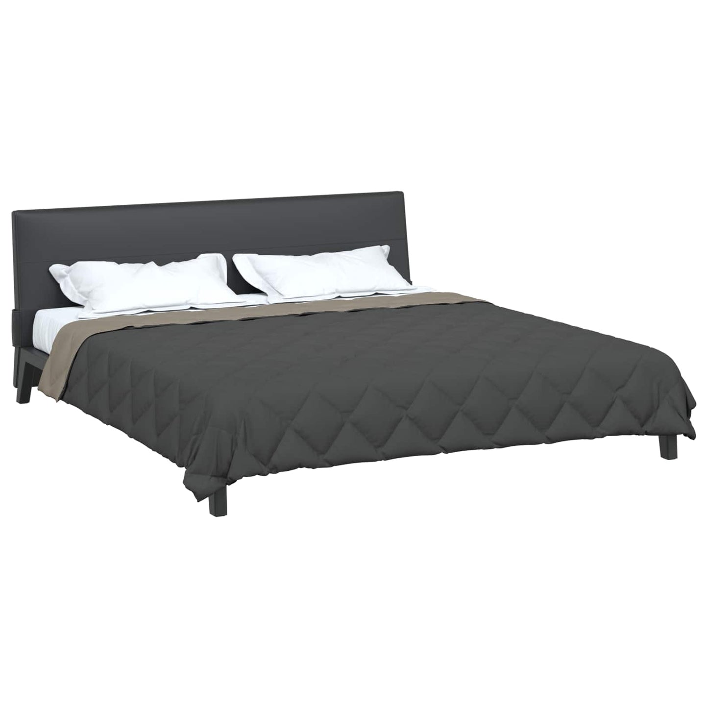 Zomerdekbed Lichtgrijs en Antraciet 240 x 260 cm Microvezel