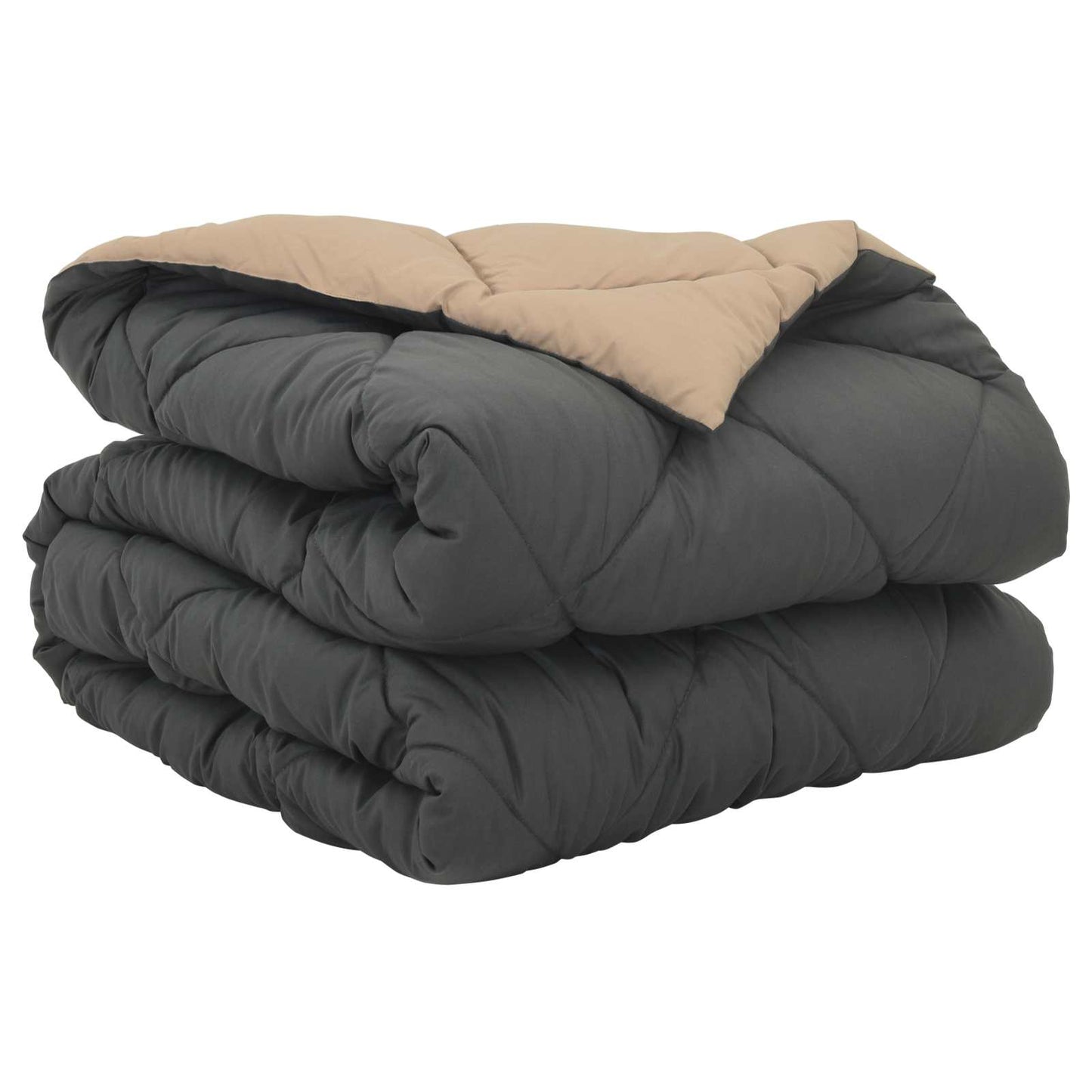 Vol jaar dekbed Antraciet en Taupe 200 x 140 cm Microfiber