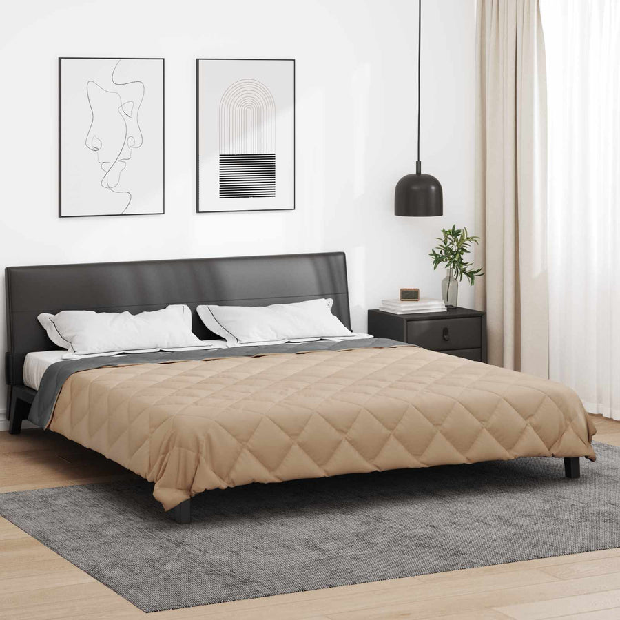 Vol jaar dekbed Antraciet en Taupe 200 x 200 cm Microfiber