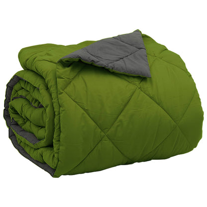Vol jaar dekbed Groen en Antraciet 200 x 200 cm Microfiber
