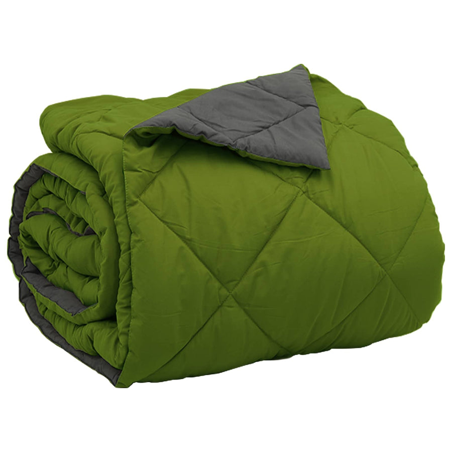 Vol jaar dekbed Groen en Antraciet 220 x 200 cm Microfiber