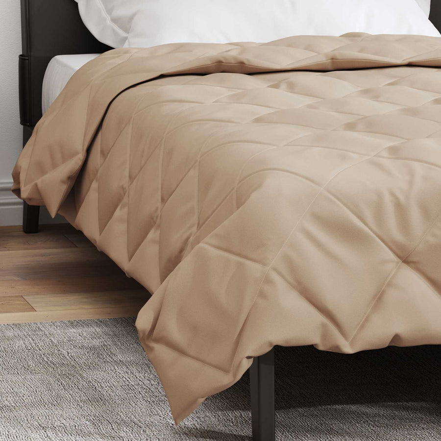 Vol jaar dekbed Taupe 220 x 155 cm Microfiber