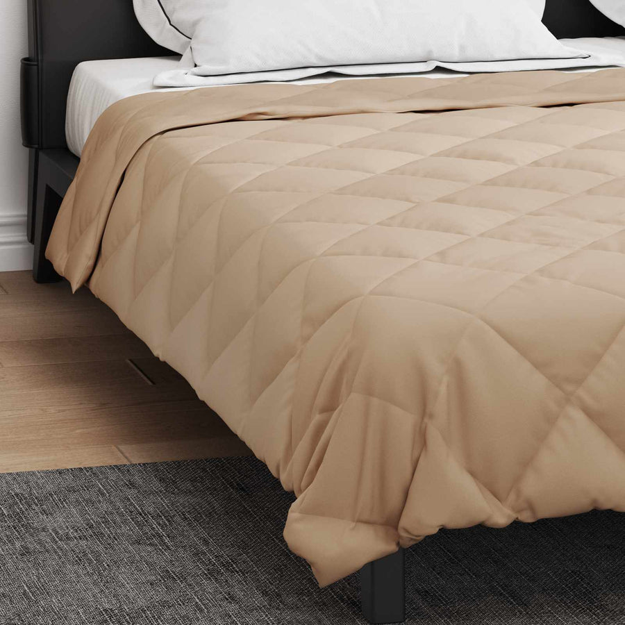 Vol jaar dekbed Taupe 220 x 200 cm Microfiber