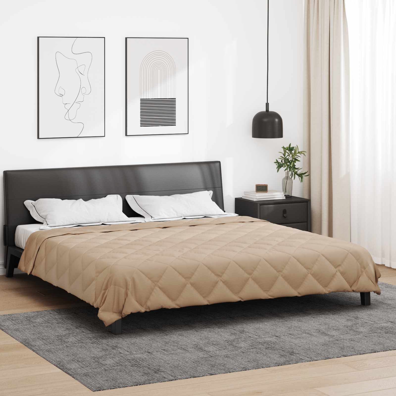Vol jaar dekbed Taupe 240 x 260 cm Microfiber