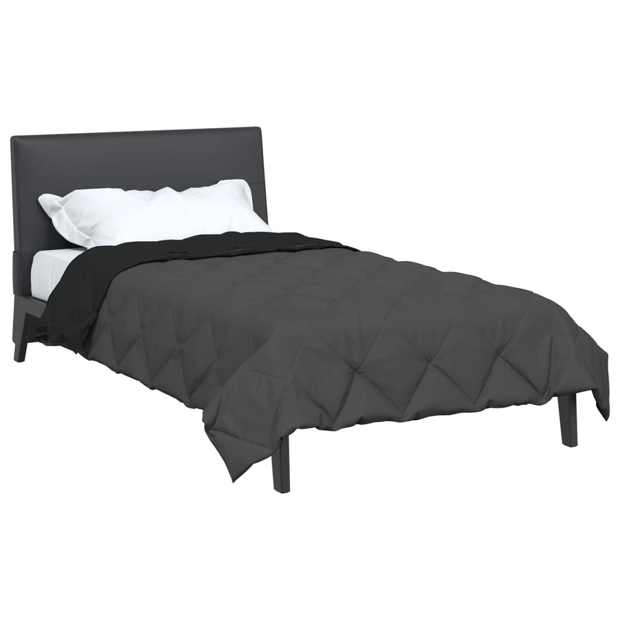 Vol jaar dekbed Zwart en Anthraciet 200 x 135 cm Microfiber