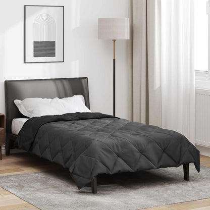 Vol jaar dekbed Zwart en Anthraciet 155 x 200 cm Microfiber