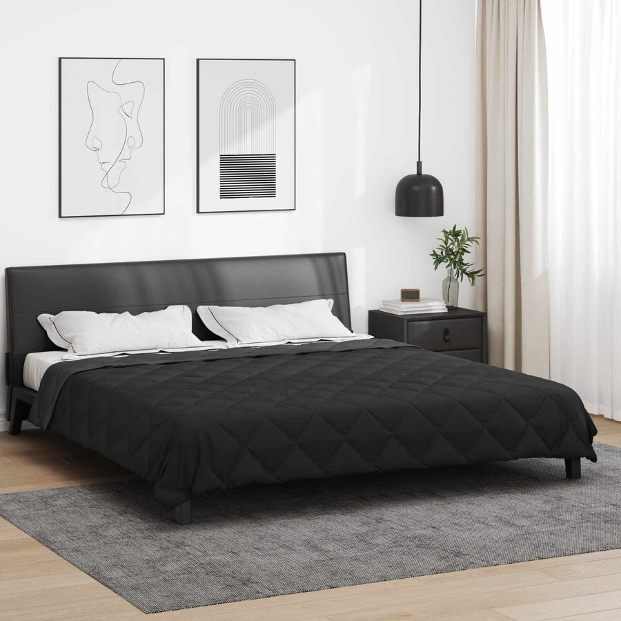 Vol jaar dekbed Zwart en Anthraciet 200 x 200 cm Microfiber