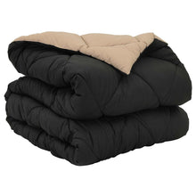 Vol jaar dekbed Zwart en Taupe 200 x 140 cm Microfiber