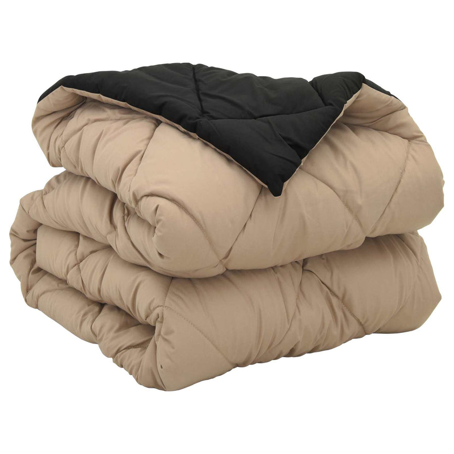Vol jaar dekbed Zwart en Taupe 200 x 140 cm Microfiber