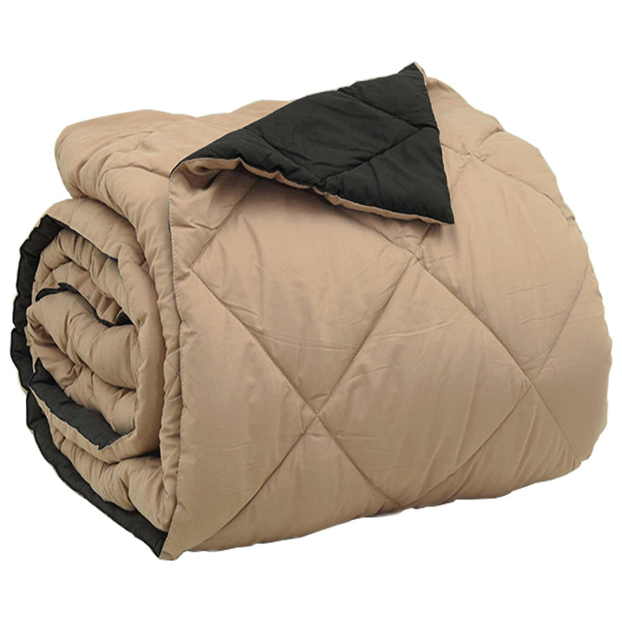 Vol jaar dekbed Zwart en Taupe 200 x 200 cm Microfiber