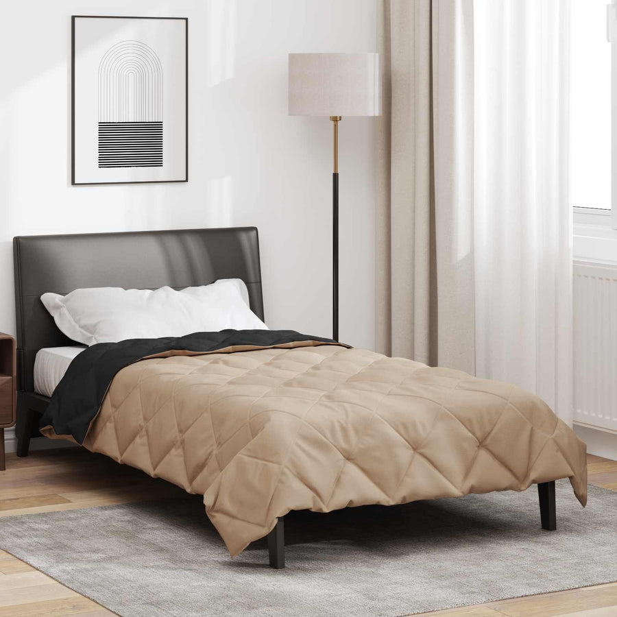 Vol jaar dekbed Zwart en Taupe 220 x 155 cm Microfiber