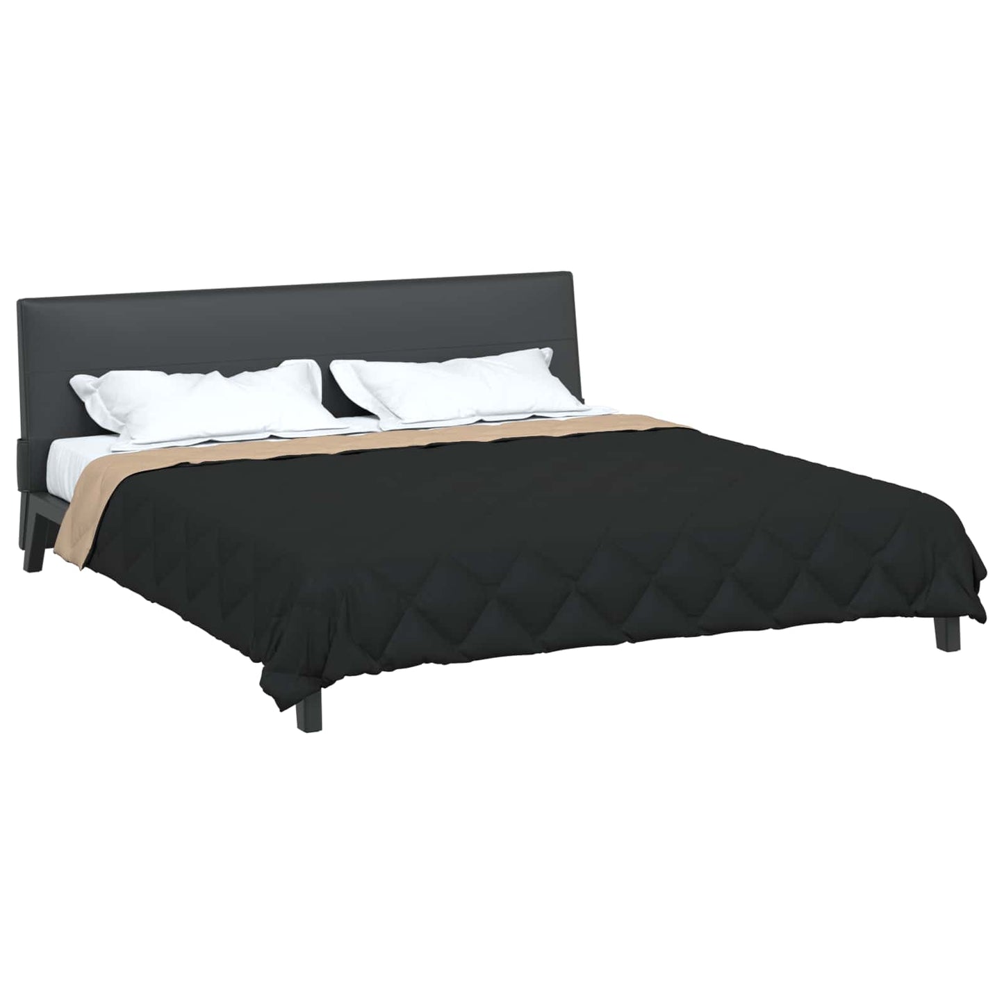 Vol jaar dekbed Zwart en Taupe 240 x 260 cm Microfiber
