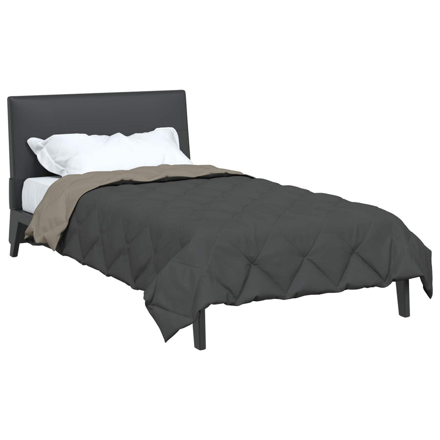 Vol jaar dekbed Lichtgrijs en Antraciet 220 x 155 cm Microfiber