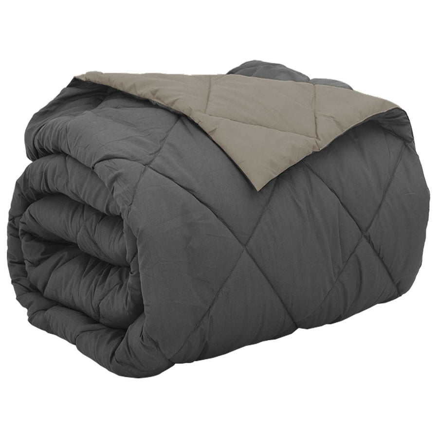 Vol jaar dekbed Lichtgrijs en Antraciet 220 x 200 cm Microfiber