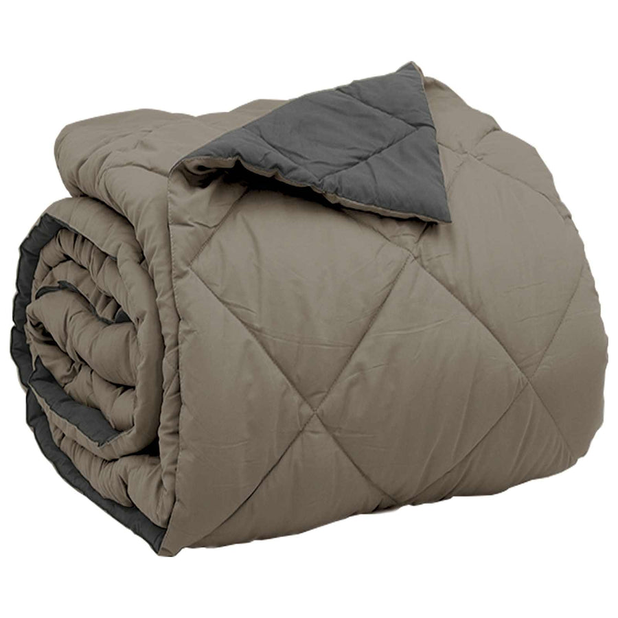 Vol jaar dekbed Lichtgrijs en Antraciet 220 x 240 cm Microfiber