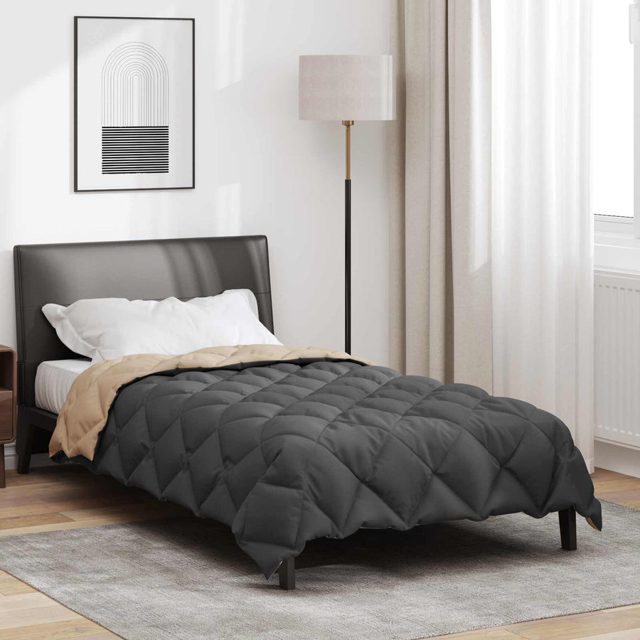 Winter Dekbed Antraciet en Taupe 200 x 140 cm Microfiber