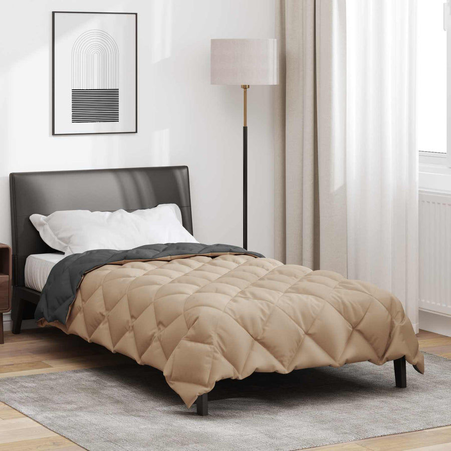 Winter Dekbed Antraciet en Taupe 200 x 140 cm Microfiber