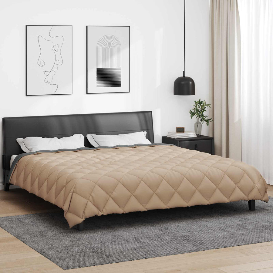 Winter Dekbed Antraciet en Taupe 240 x 200 cm Microfiber