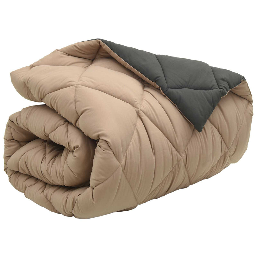 Winter Dekbed Antraciet en Taupe 220 x 155 cm Microfiber